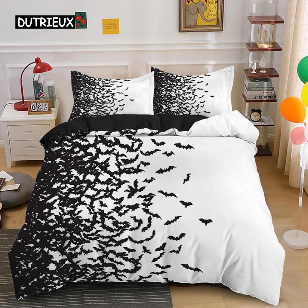 Halloween Flying Vampire Bedding Set Bats Duvet Cover Witchcraft Magic Comforter Cover Single Double King Polyester Quilt Cover