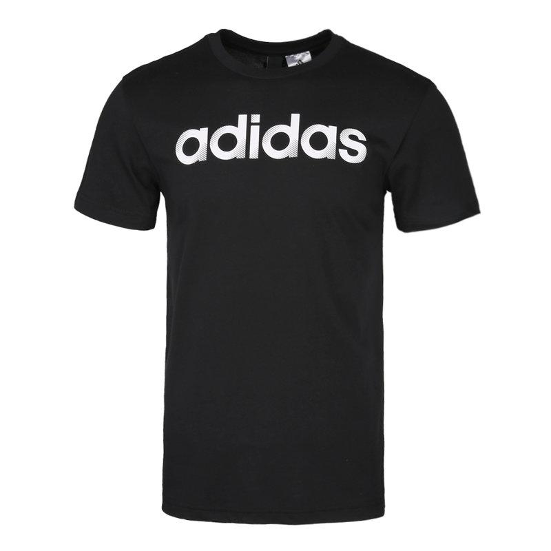 adidas Logo Print Outdoor Casual Sports Crew Neck Short Sleeve T-Shirt Men Tops Black CV4511