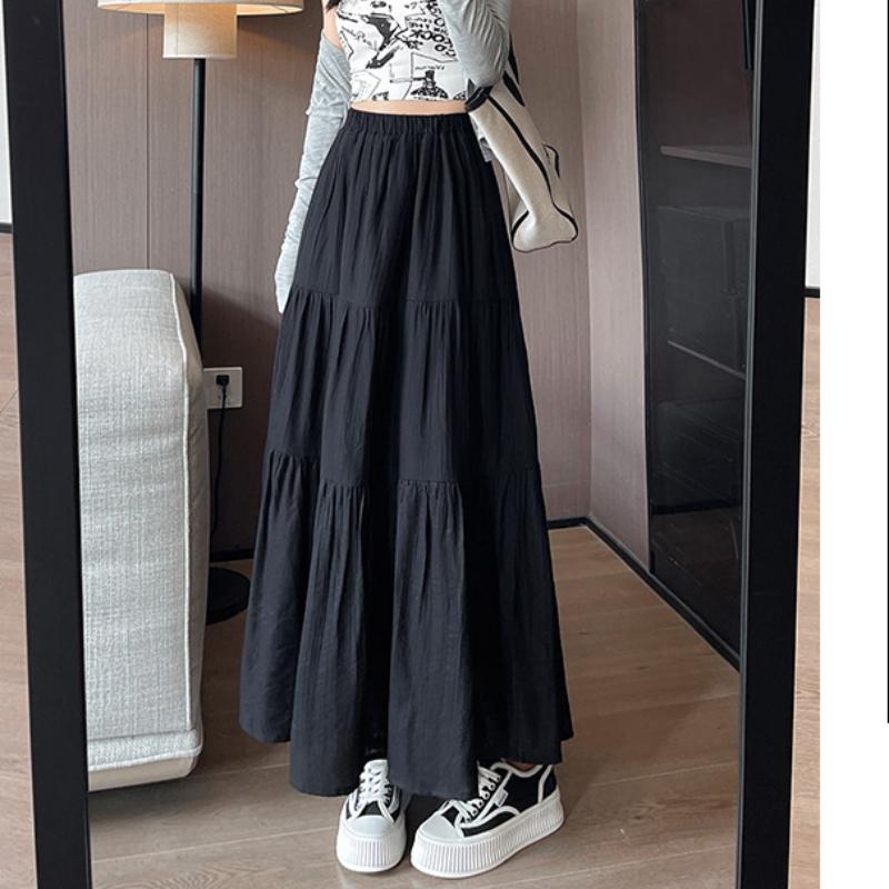 

Синяя юбка для женщин Весна и Осень Новая С высокой талией Приталенная А-силуэта Нежный стиль Миди-длины Юбка-торт XL