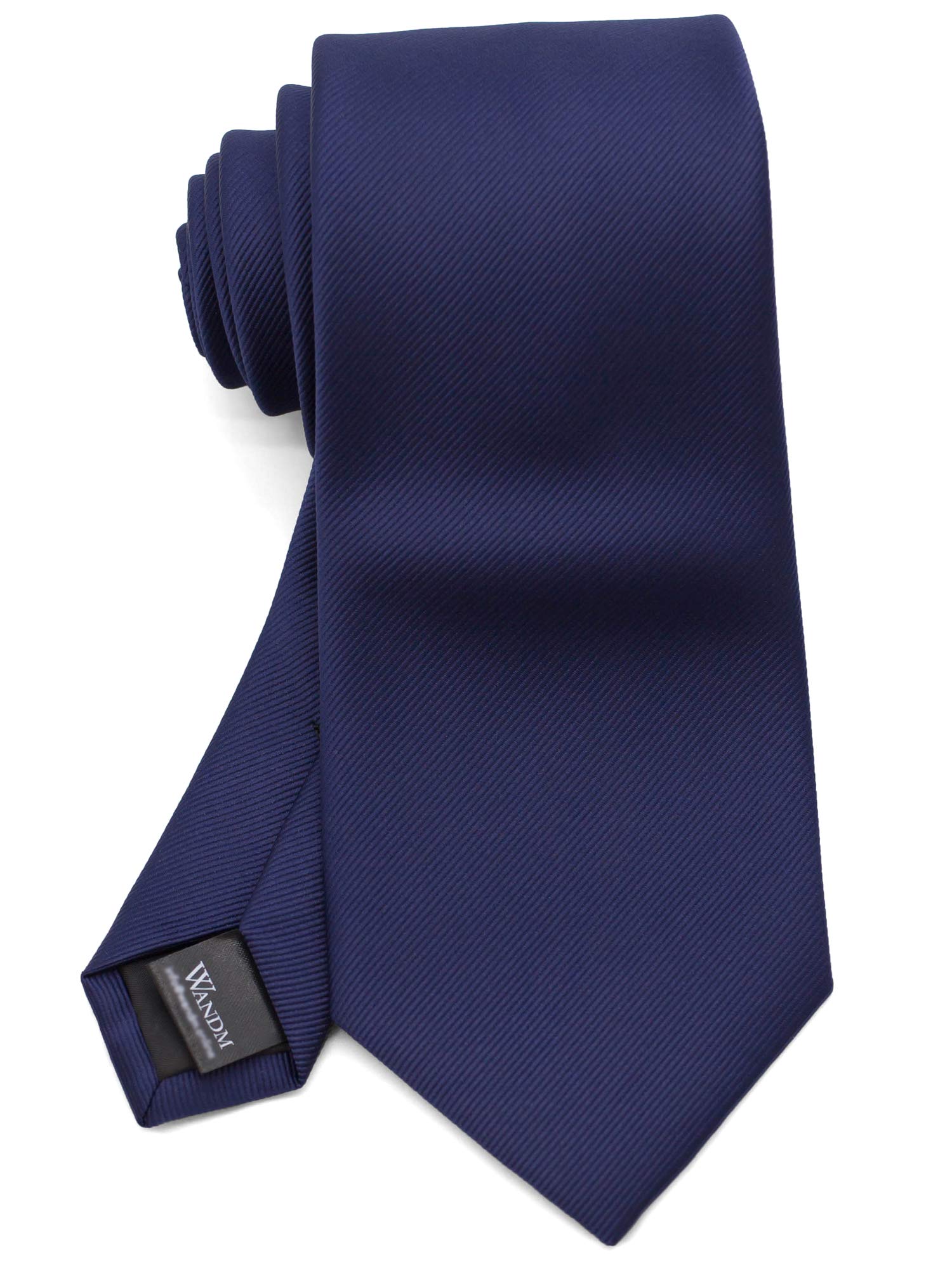 

[WANDM] Men s Formal Business Office Tie, 8cm Wide, Regular Tie, Washable, Solid Color, Grosgrain, Navy Blue