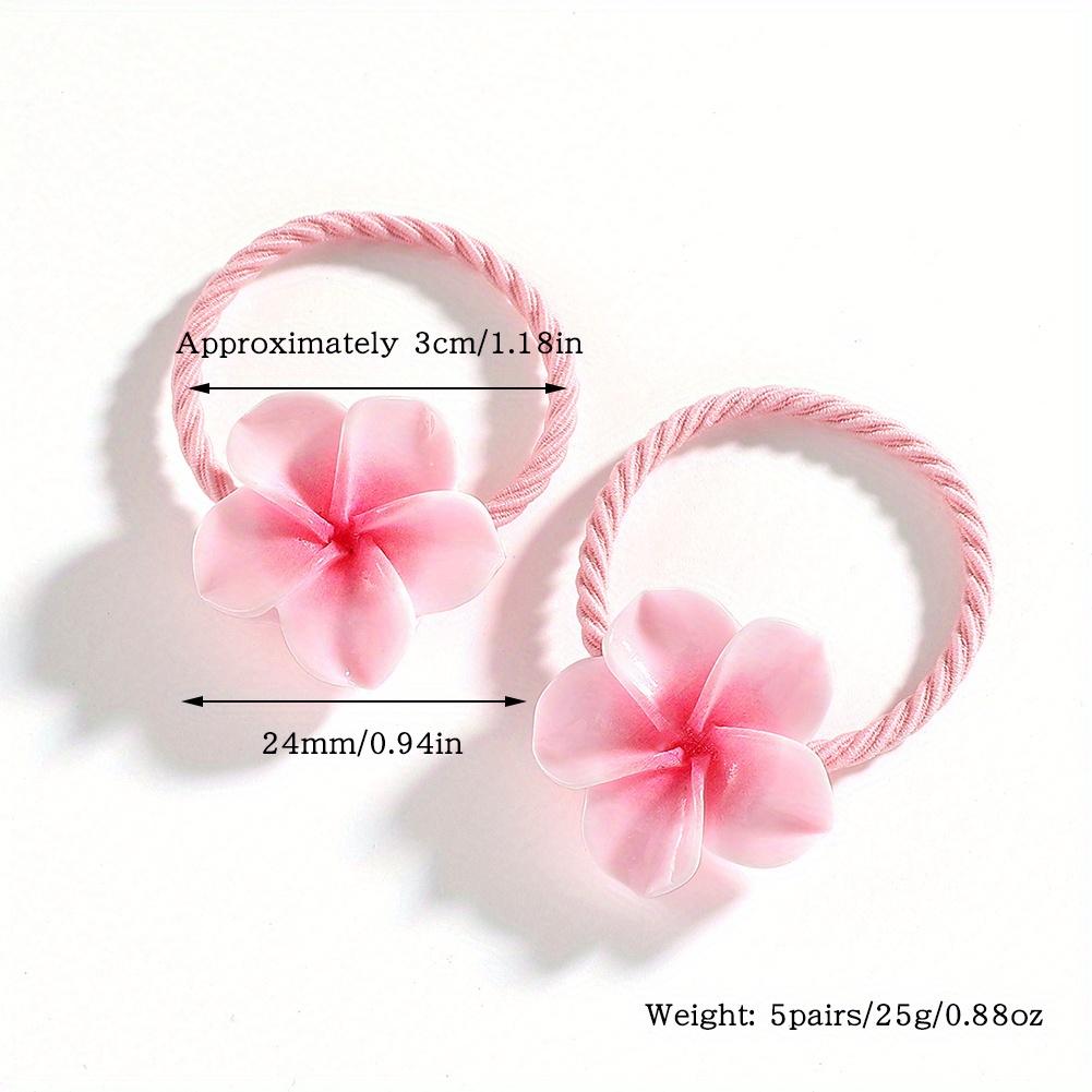 2pcs Fashion Flower Hair Ties Sports Style Resin Floral Hair Bands for Girls Versatile Headwear for Parties and Festivals