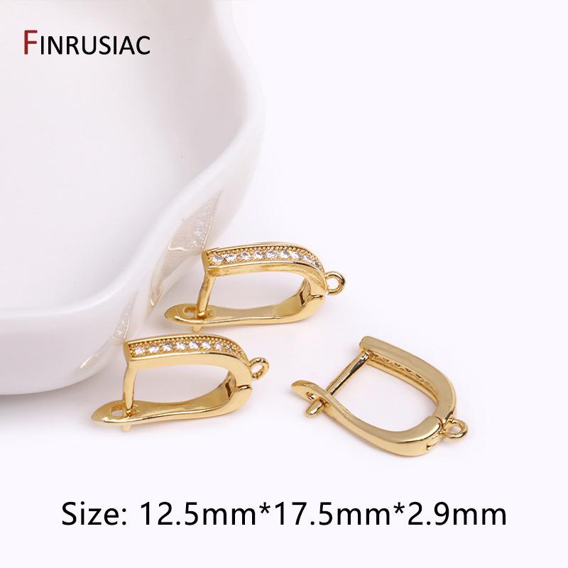 Rhodium/18K Gold Plated Zircon Earring Hooks Earring Making Supplies DIY Women Earring Jewelry Making Accessories Wholesale