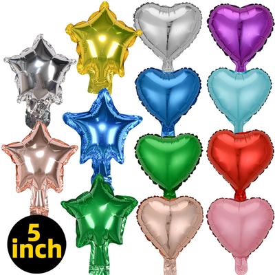 5 Inch Light Plate Love Pentagram Aluminum Film Balloon Small Peach Heart Star Balloon Birthday Wedding Party Decoration