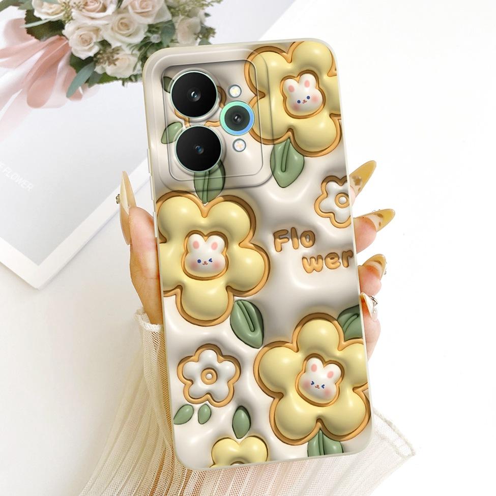 Cover For Realme 15 Pro Casing RMX5101 Silicone Luxury Fashion Flowers Kawaii Cute Painted Shockproof Phone Case
