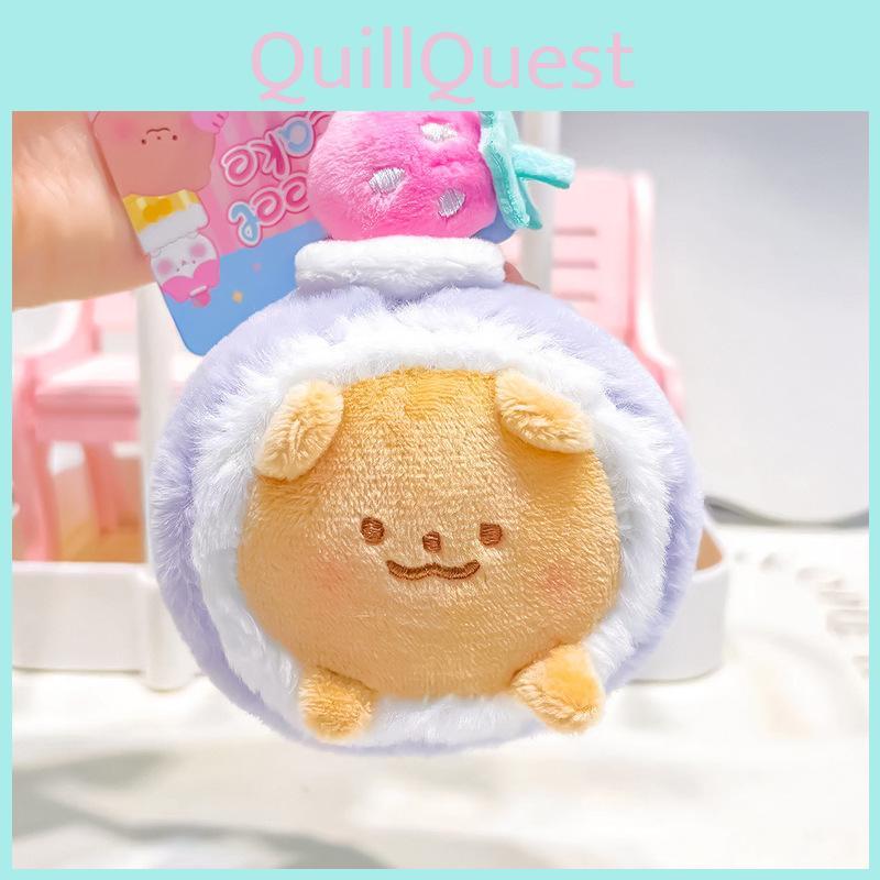 Cute Sweet Cake Plush Cake Roll Keyring Soft Plush Doll Keychain Adorable Gift