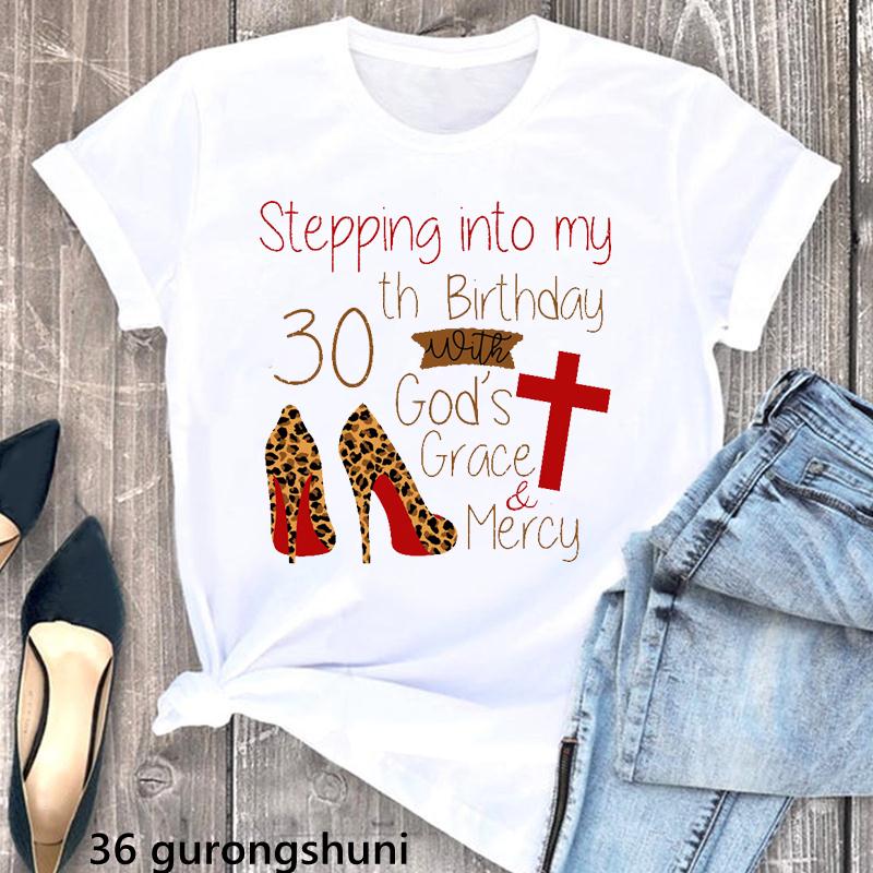 Hello 30 Fabulous Letter Print Tshirt Unisexs Clothing 30th Birthday Gift T Shirt Femme Flowers Rose Tshirt Female Streetwear