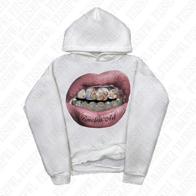 Főutcai Y2K Kapucnis pulóver Esztétika Grafikus nyomat Grunge Gótikus Túlméretezett Hip Hop Kapucnis pulóver Vintage Punk Pulóver