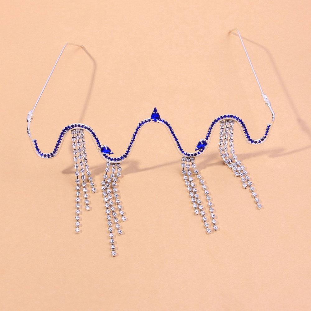 Stonefans New Luxury Tassel Glasses Chains Frames Vintage Crystal for Women Girls Fashion Body Chain Harness Jewelry Decoration