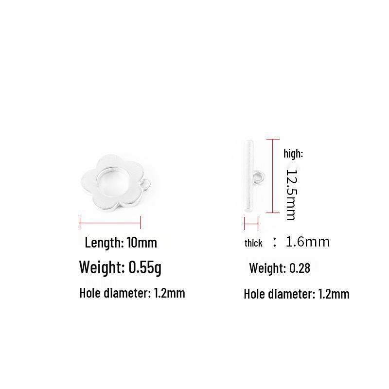 

S925 Silver Flower OT Buckle Pearl Necklace & Bracelet Clasp Connector