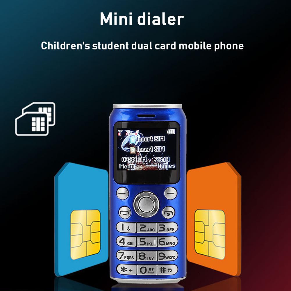 K8 1.0in Persönlichkeit Mini Bluetooth Dialer Kinder Schüler Dual-SIM 128x96 Gebogener Bildschirm Handy