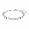 Swarovski Inlaid Design Rhodium-plated Zircon Bracelet Unisex Couple Style White 5707200