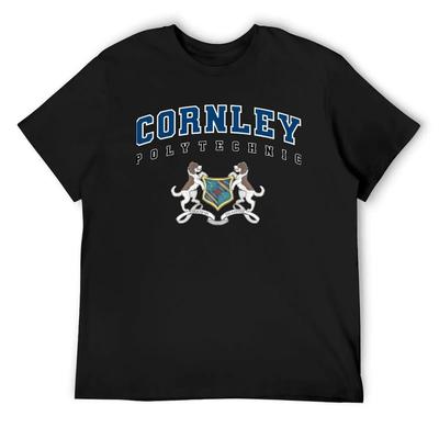 Cornley Polytechnic blaues T-Shirt in Übergrößen, Kurzarm-T-Shirt, Sweatshirt, Anime-Shirts für Herren