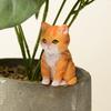 Cat Ornament Resin Statue Handmade Realistic Cat Figurine Home Office Desktop Living Room Decoration