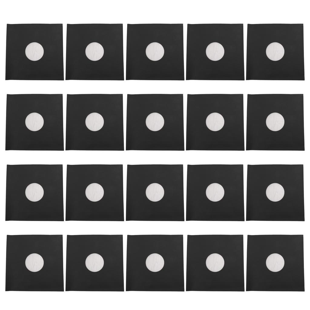 20Pcs 12inch Record Kraft Paper Jackets Matte Black 350gsm Thick Cardboard Record Covers 33 RPM Protective Outer Record
