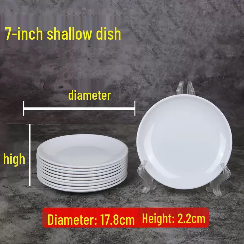 Durable White Melamine Round Dinner Plate