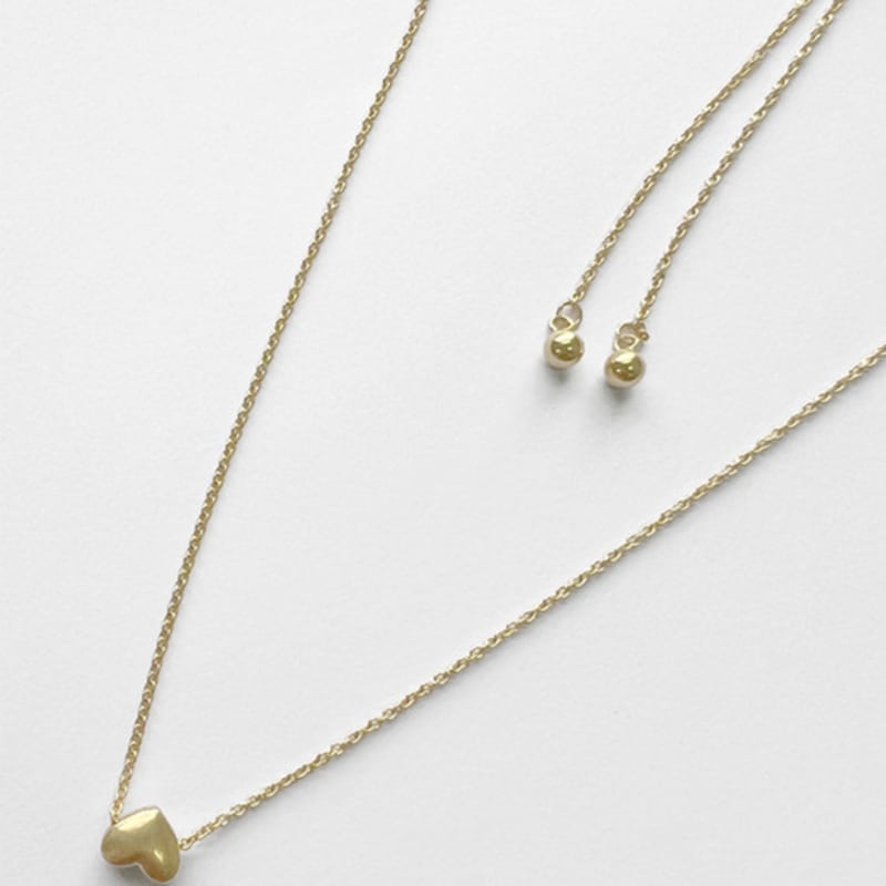 BOLDIERE Heart Drop Necklace[Gold]