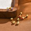 Stainless Steel Multicolor Cubic Zirconia Stud Earrings for Women Girls, Tiny Piercing Cartilage Helix Earrings Fashion Jewelry