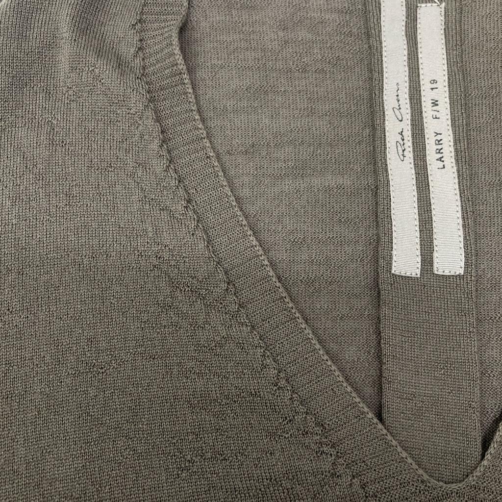 Rick Owens 19FW Brown LARRY V-neck pullover knit tops Not written BrownUsed