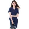 Elegant Women's Short Sleeve Suit Set - Professional Goddess Style Workwear for Jewelry Stores & Hotels