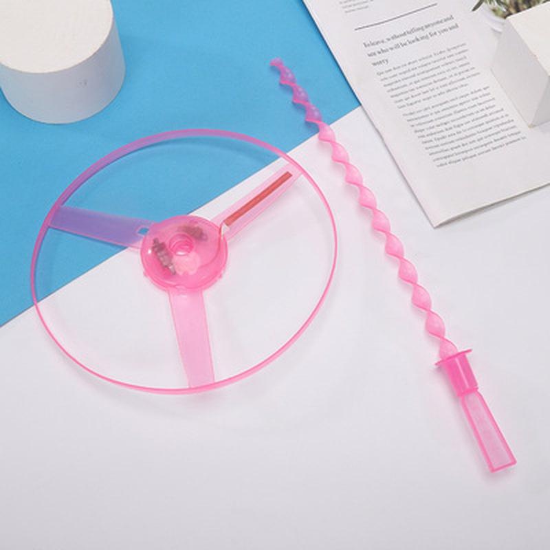 New Colorful Hand-push Flying Saucer Flying Disk Night Market Hot-selling Flying Fairy Children's Toys