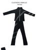 LIUHUO Children's Figure Skating Suit: Fashionable Black Diamond-Accent Pants and Training Costume