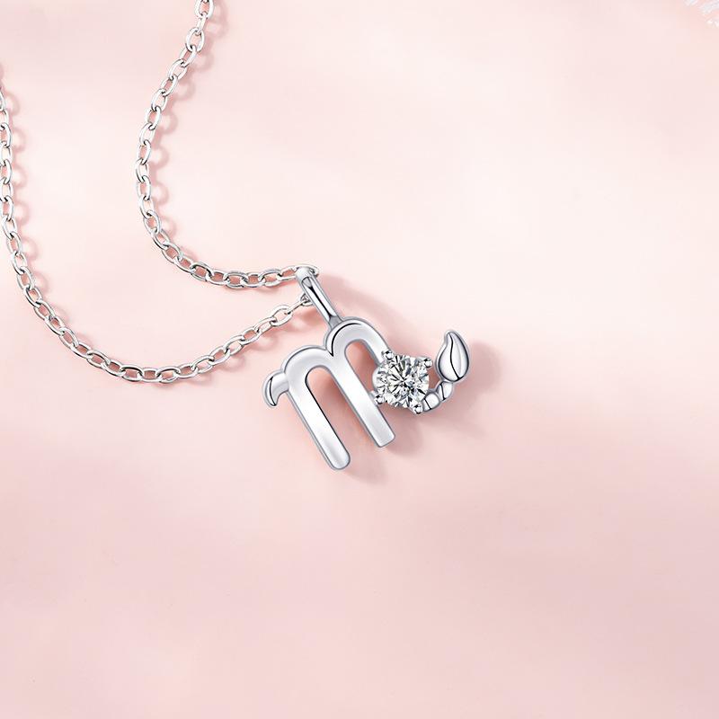 Originální design Série Dvanáct souhvězdí Náhrdelník Štír Dámská móda Jednoduchý zirkon Dojíždění Nerezová ocel Klíční kost Řetízek