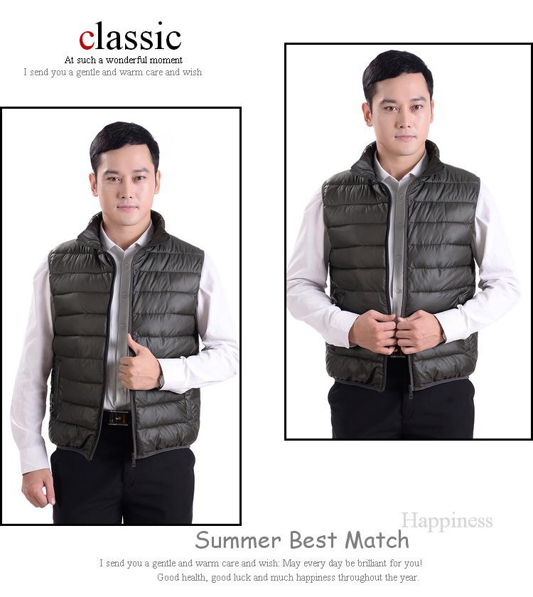 Men's Plus Size Lightweight Down Vest - Warm, Trendy Sleeveless Outerwear for Autumn & Winter