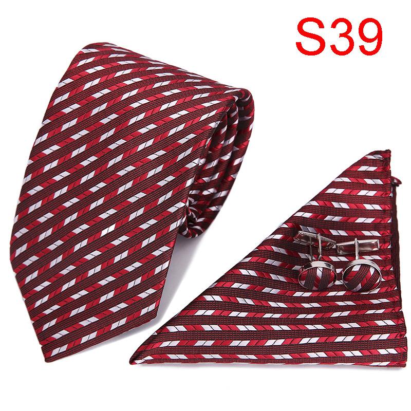 7.5Cm Business Tie Men'S Tie Set, Wedding Polyester Tie Gift Box