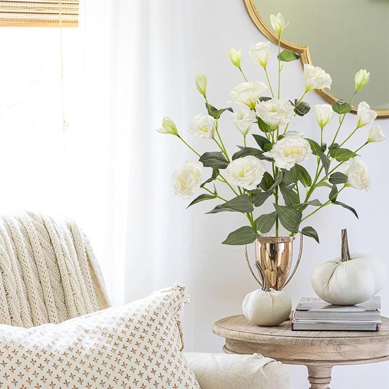 70CM 4Heads Silk Artificial Eustoma Flower Bouquet Long Stem Artificial Flower for DIY Wedding Party Center Decor Home Decor