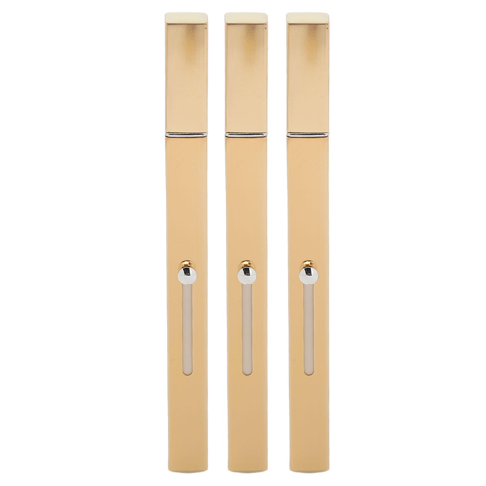 

3pcs Gold Retractable Lip Brush Portable Soft Hair Double Ended Concealer Lip Makeup Brush Cosmetic