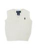 POLO RALPH LAUREN Baby Size V-Neck Cotton Cable Knit Vest, Size 12M, White (Navy), 01020046 [Parallel Import]