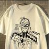 Marvel Superhero Spider-Man Print Style Cotton Short-sleeved T-shirt, Summer Loose Men's and Women's T-shirt Top