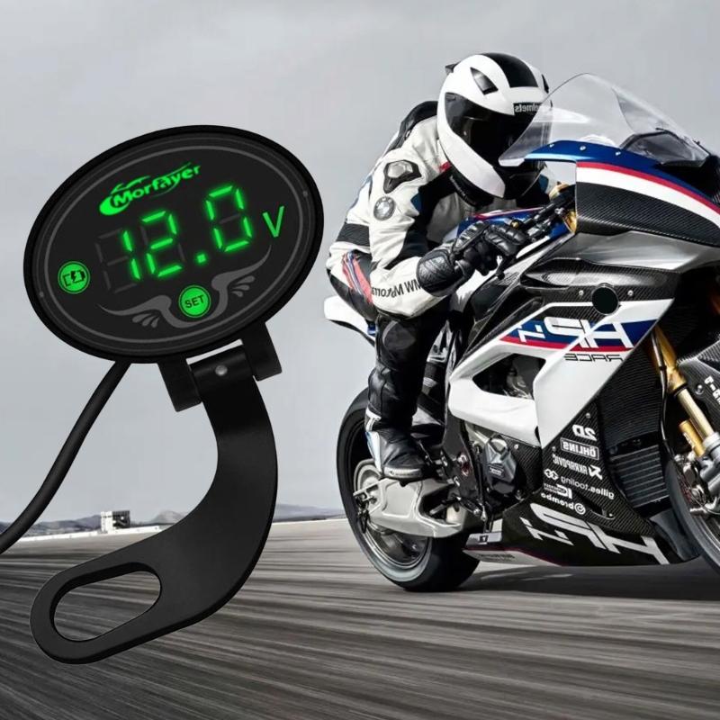 LED Digital Display Voltmeter DC 9V to 24V Voltage Panel Meter for Motorcycle Accessories Waterproof Voltmeter Gauge