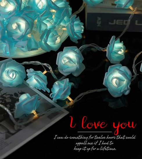LED Rose String Lights - Romantic Valentine's Day Bedroom Decor