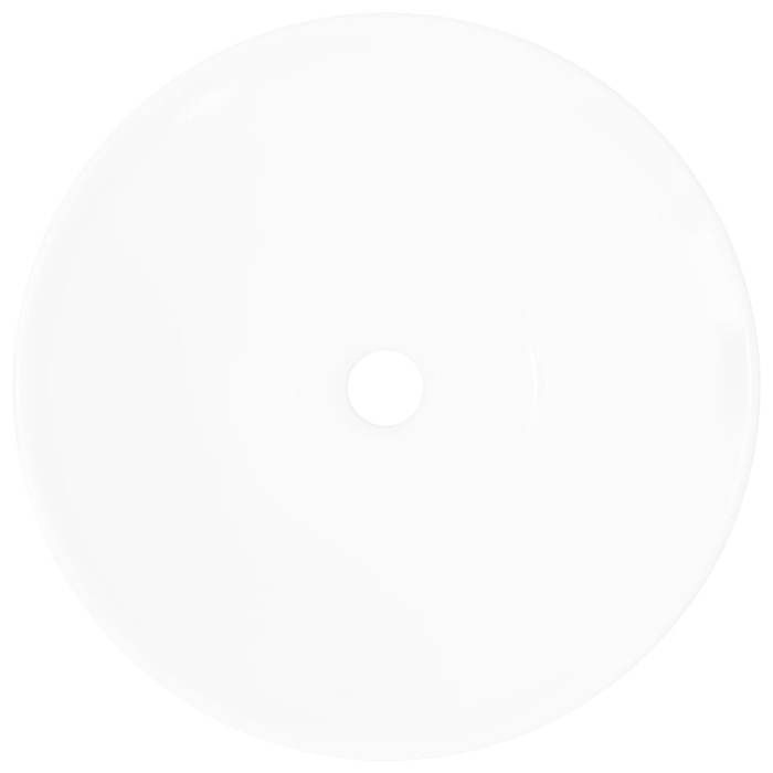 VidaXL Vasque de Salle de Bains Céramique Blanc Forme de Bol Lavabo Lave-mains 140706