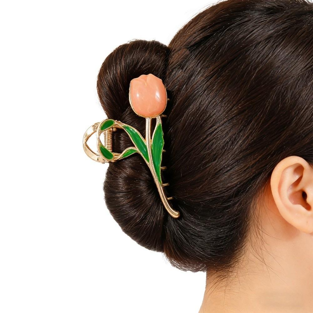 Metal Flower Hair Clips Advanced Hair Grab Fashion High Ponytail Holders  for Women Girls