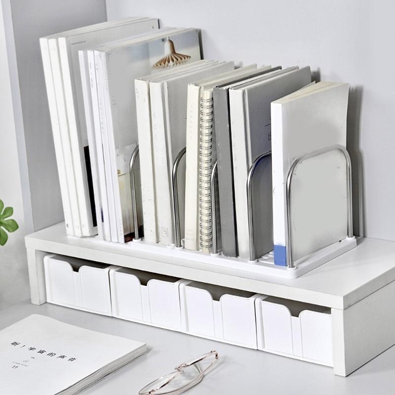 Desk File Sorter Organizers Rack 6 Section Book End Desktop Bookshelf Space Saving Bookend Magazine Stand 37x145x135mm