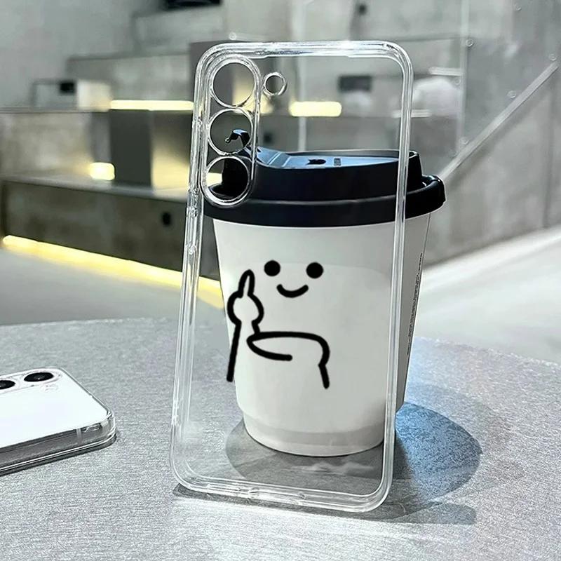 Funny Matchstick Men Phone Case For For Samsung Galaxy S24 S22 S23 Ultra Plus Cover S22+ S24+ S23+ Match Man Clear Shell Fundas