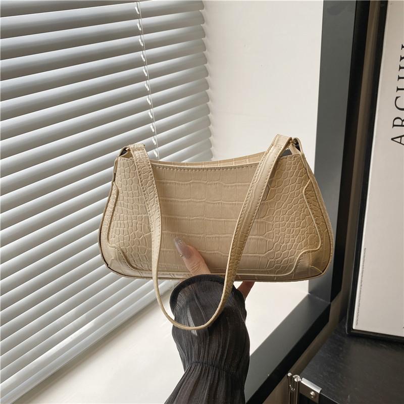 Popular solid color, texture, temperament, versatile urban commuting, simple and high-value women's portable shoulder underarm bag