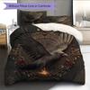 Lightning Eagle Pattern Bedding Quilt Set Quilt Cover Pillowcase Home Decoration Gift (1 * Duvet Cover + 2 * Pillowcase, Without Core)