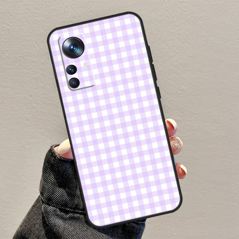 Pastell-Karo-Hülle für Xiaomi 13 Pro 11T 12T 12 Lite 12X POCO F5 Pro X3 X5 M6 Pro X4 F4 GT F3 M5s Funda