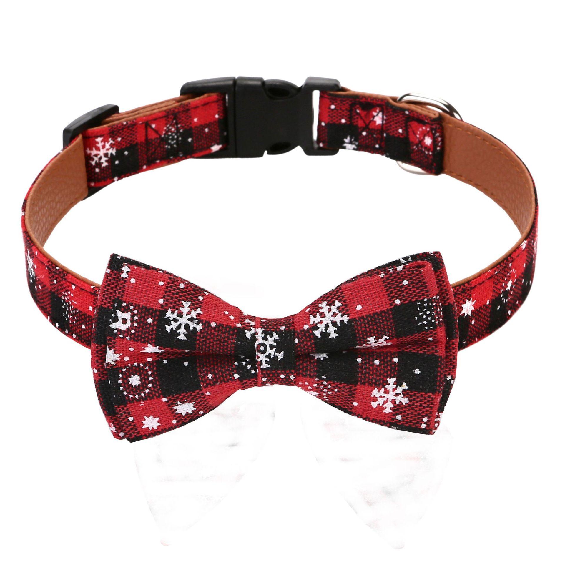 

Adjustable Christmas Dog Collar Red Green Plaid Cat Bow Collar Cute Pet Necktie Dress-up S 1.5x35CM красный