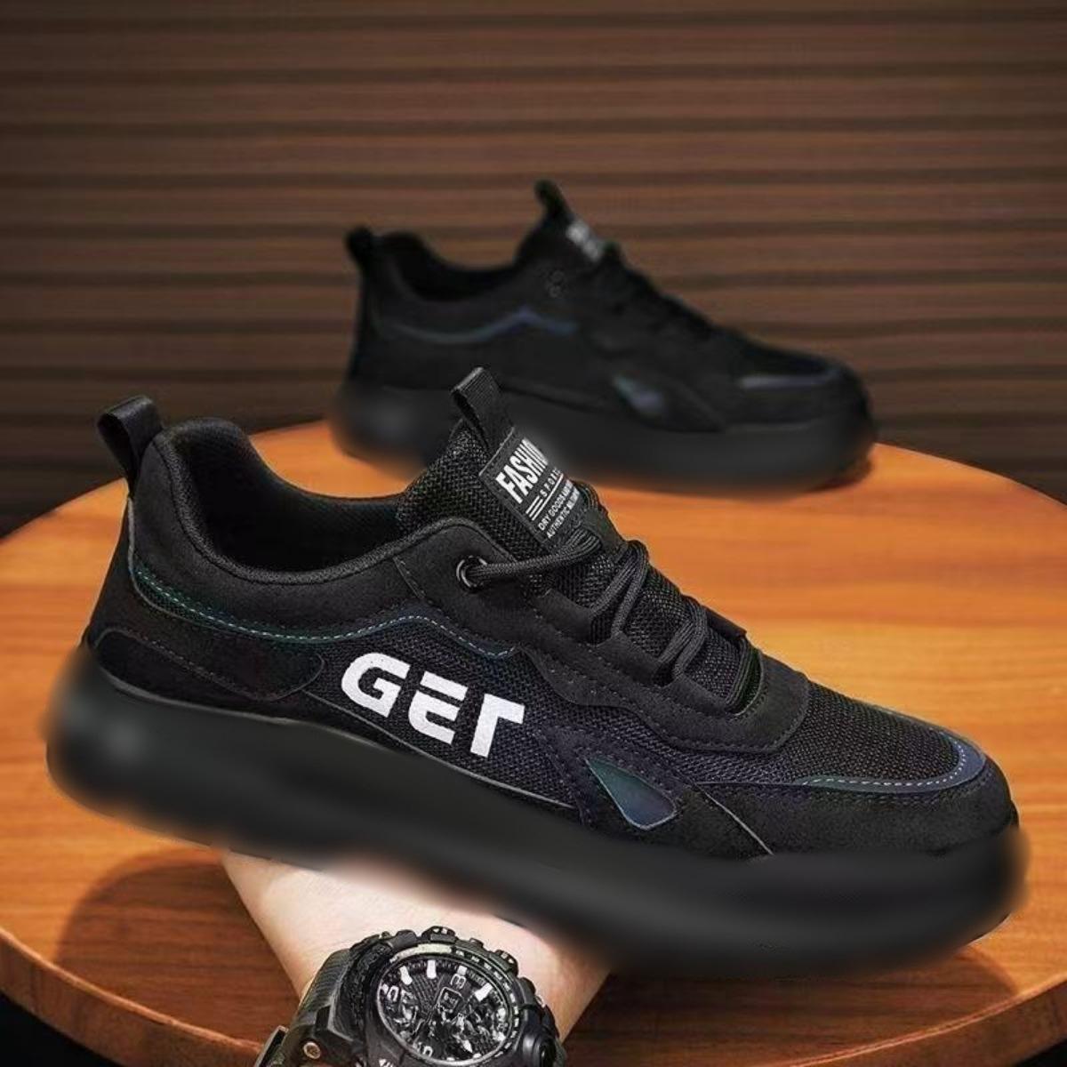 Мужская обувь нескользящая и износостойкая повседневная обувь мужская дышащая сетчатая обувь с защитой от запаха рабочая одежда спортивная обувь для сноуборда 39 чёрный 1613₽