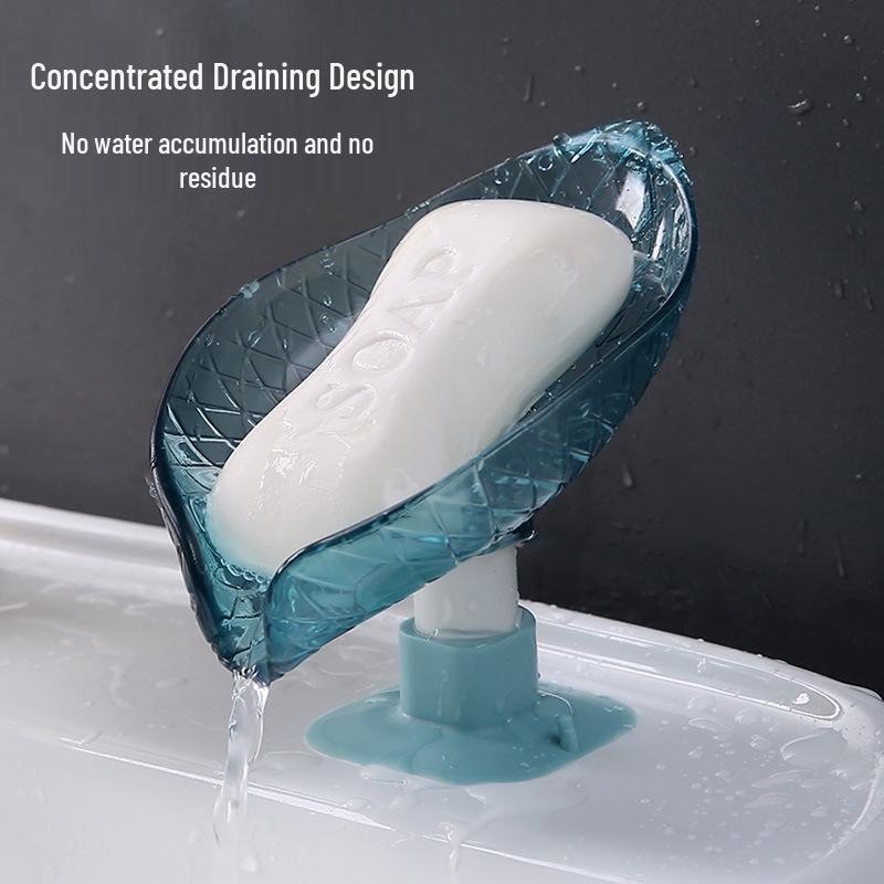 Leaf-Shaped Suction Cup Soap Holder: Wall-Mounted, No Drilling Required