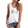 Casual Crew Neck Top Printed Loose Sleeveless Fashion T-Shirts Women’s