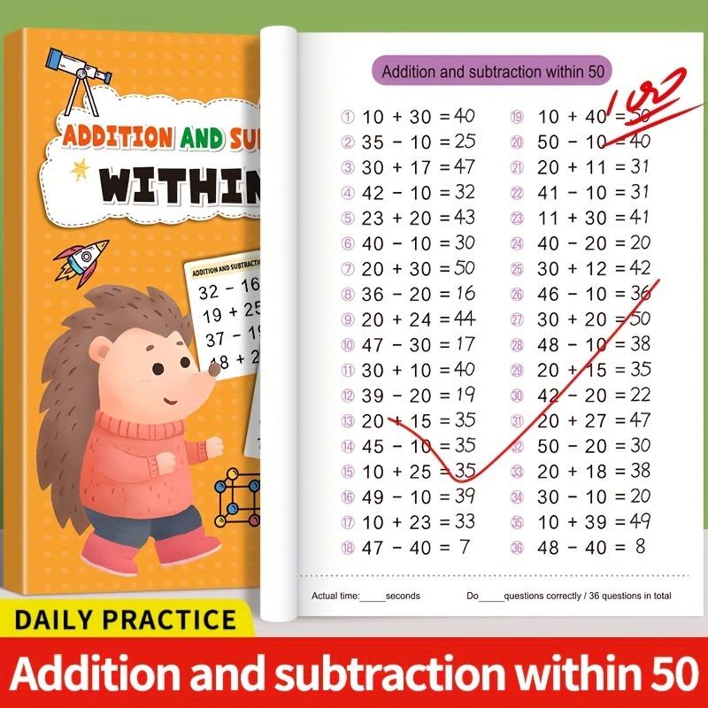 Addition & Subtraction Workbook Within 10,20,50,100: Math Practice Problems for 1st-3rd Grade - Speed Drills & Timed Exercises