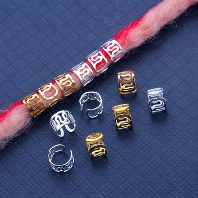 50 Uds. Anillos de Metal para el cabello, cuentas para rastas, puños, dijes de tubos, rastas huecas, trenzas para el cabello, joyería, accesorios de decoración para trenzado del cabello