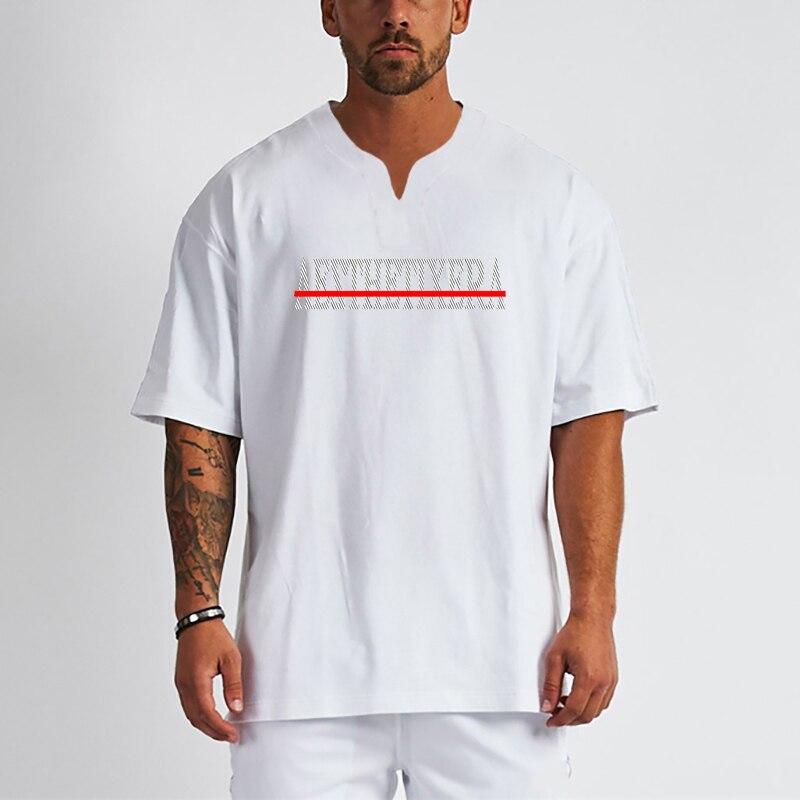 Muscleguys Summer Fitness Sports Loose Large T-shirt Men's Cotton Half Sleeve Casual Fashion Clothes