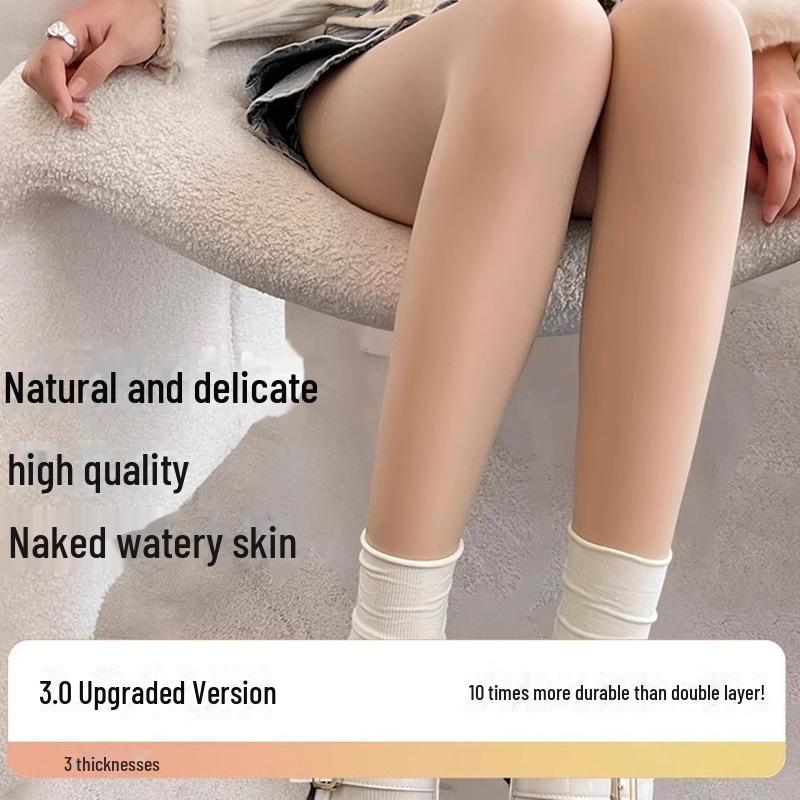 Plus Size Nude Leggings for Pear-Shaped Women - Velvet Pantyhose for Autumn & Winter