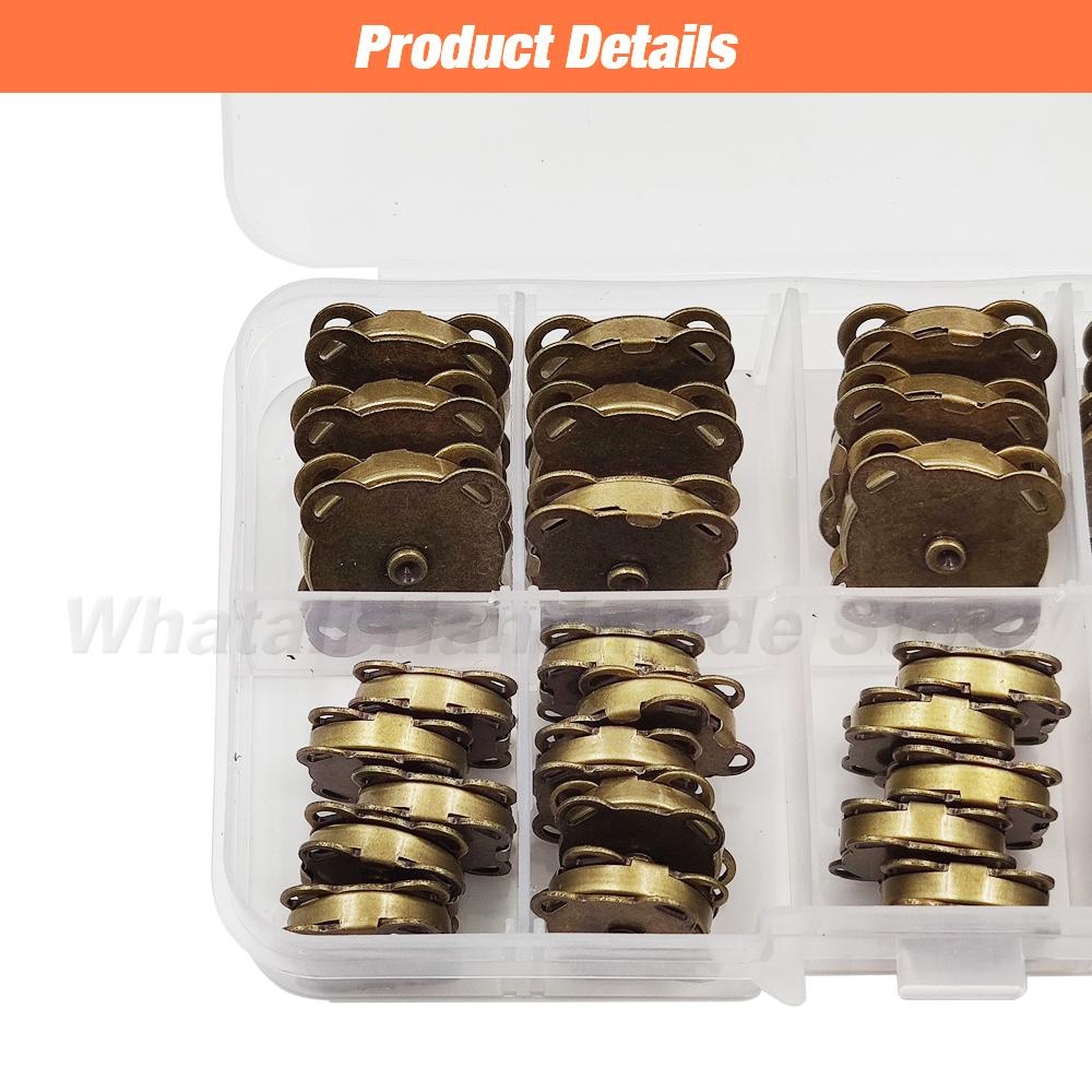 20Sets/Lot 10Mm-18Mm Metal Wallet Buttons Magnet Buckle Snap Fasteners Bags Sewing Garment Accessories Materials Buckle With Box